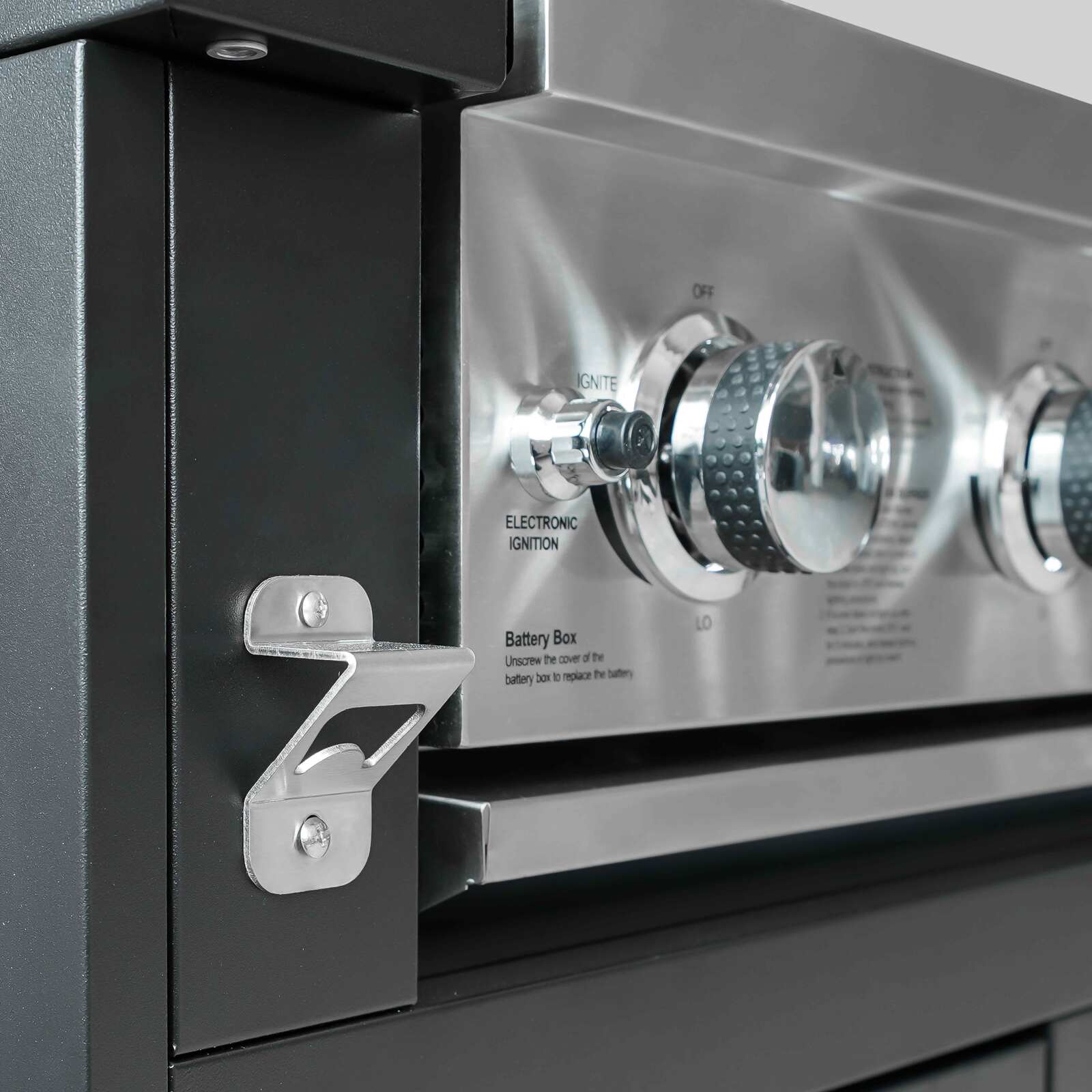 5-teilige Outdoor-Küche aus Stahl mit 2 Regalmodulen