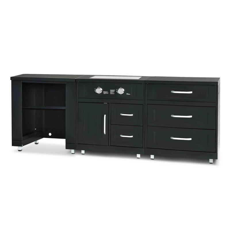 3-teilige Outdoor-Küche aus Stahl mit Gasherd