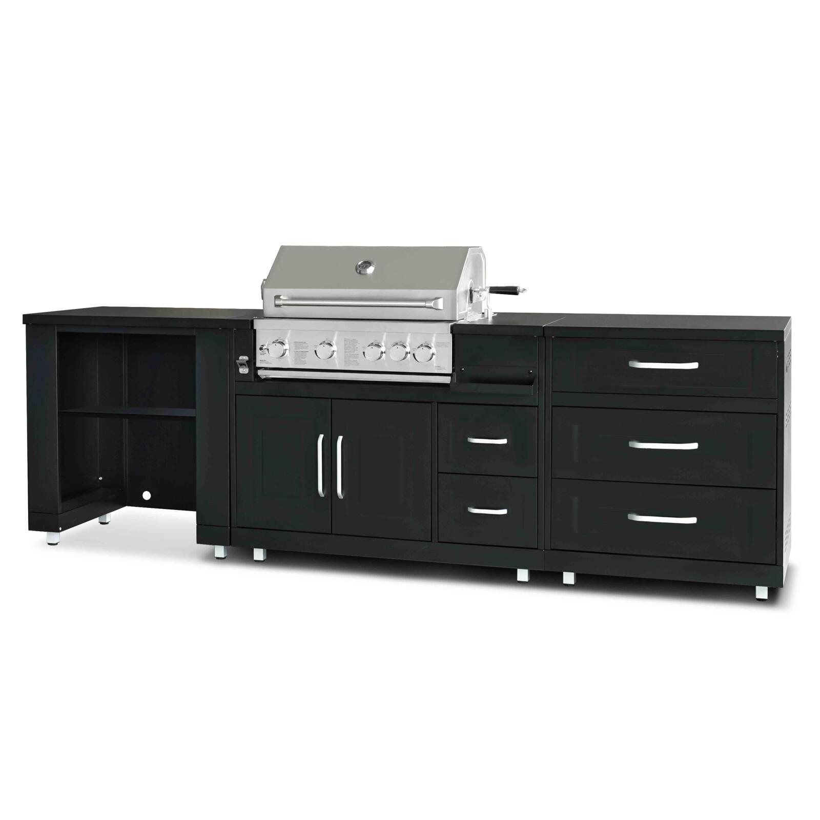 Outdoor-Küche aus Stahl 3 Elemente mit Grill Outdoor-Küche aus Stahl 3 Elemente mit Grill