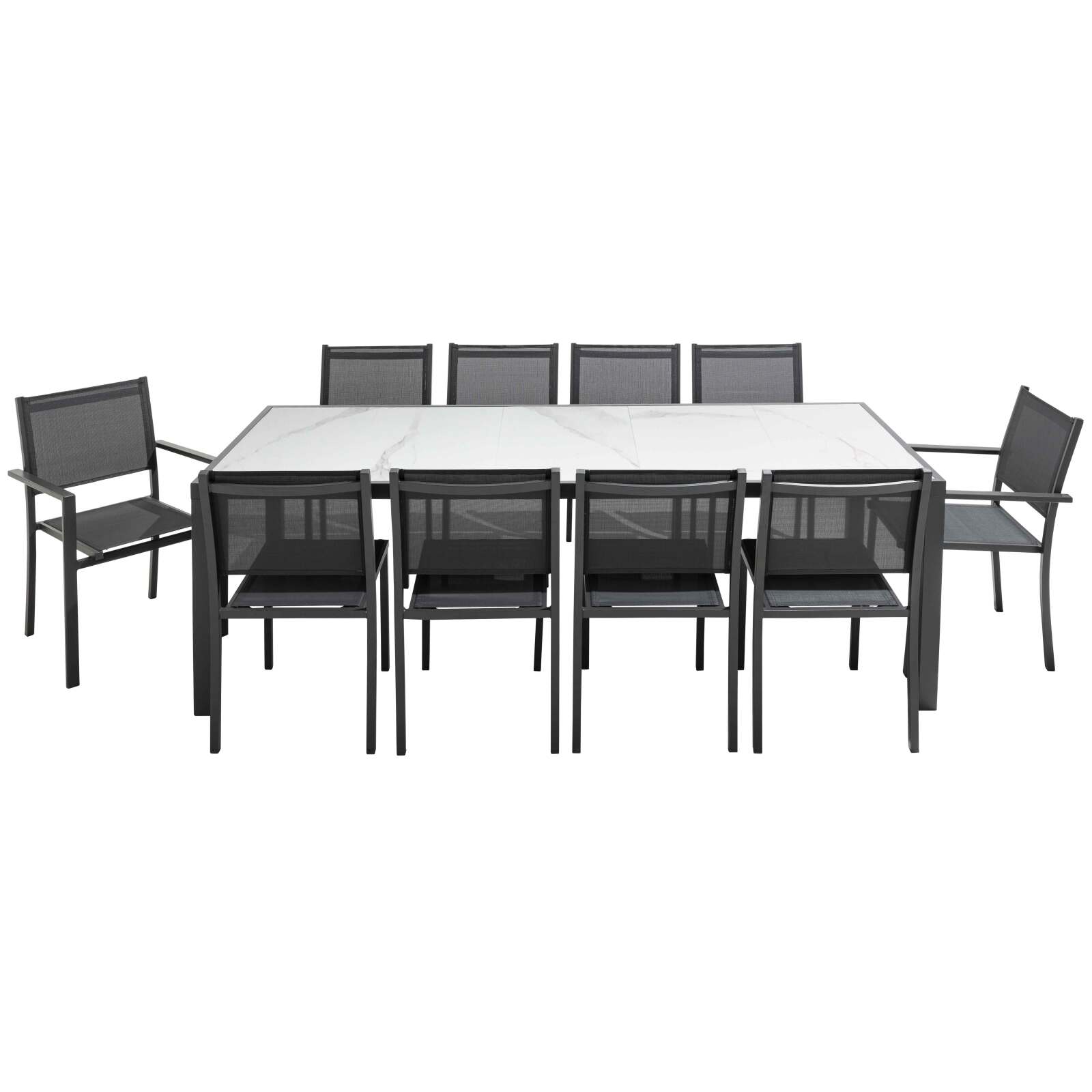 Gartentisch aus Marmor-Effekt-Keramik (230 x 95 x 74 cm)