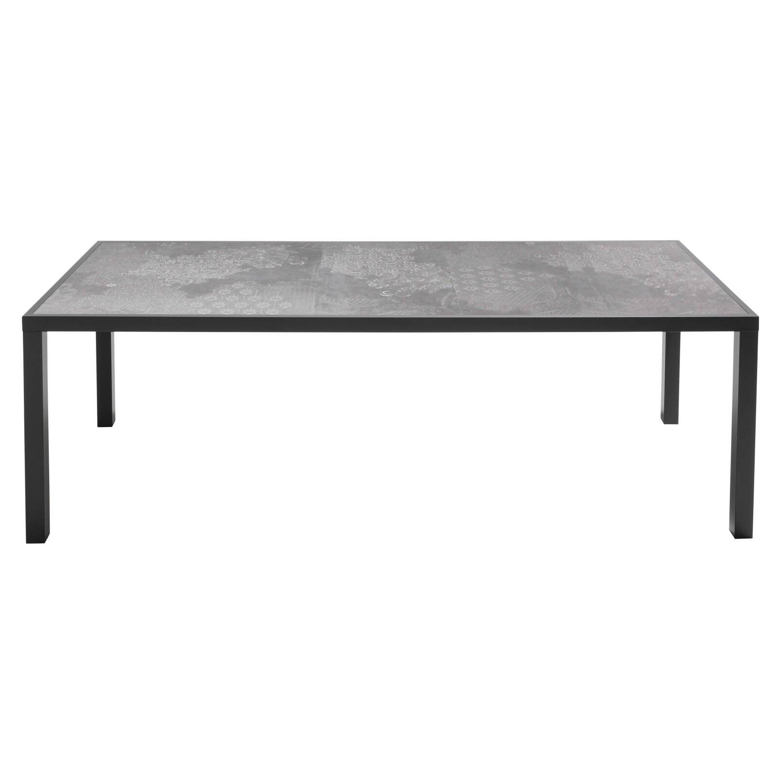 Gartentisch aus Keramik mit Stempel-Effekt (230 x 95 x 74 cm)