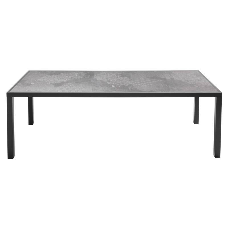 Gartentisch aus Keramik mit Stempel-Effekt (230 x 95 x 74 cm)