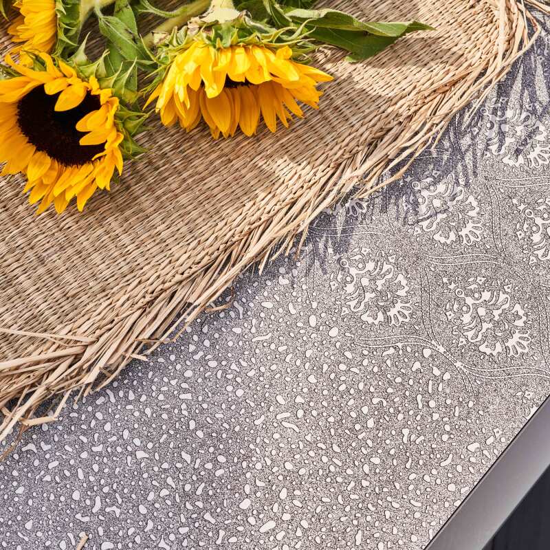 Gartentisch aus Keramik mit Stempel-Effekt (230 x 95 x 74 cm)