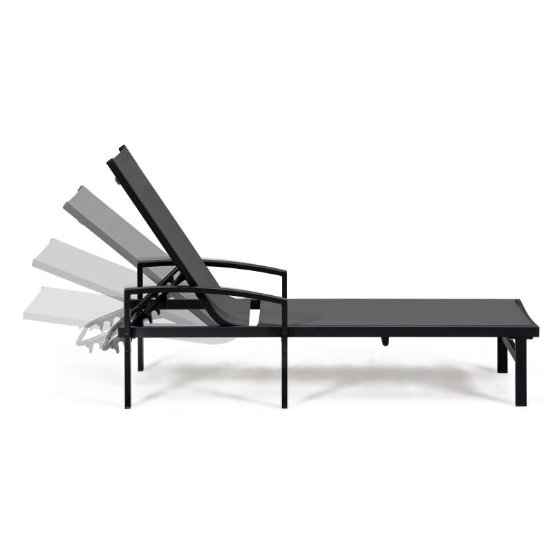 Set aus 2 Sonnenliegen mit Armlehnen, 5-fach verstellbar 