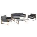 Gartenlounge-Set mit 5 Sitzplätzen, Ecksofa und Sesseln 