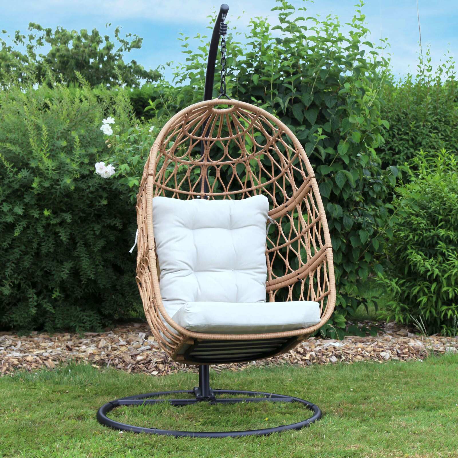 Hängender Gartensessel aus geflochtenem Harz 