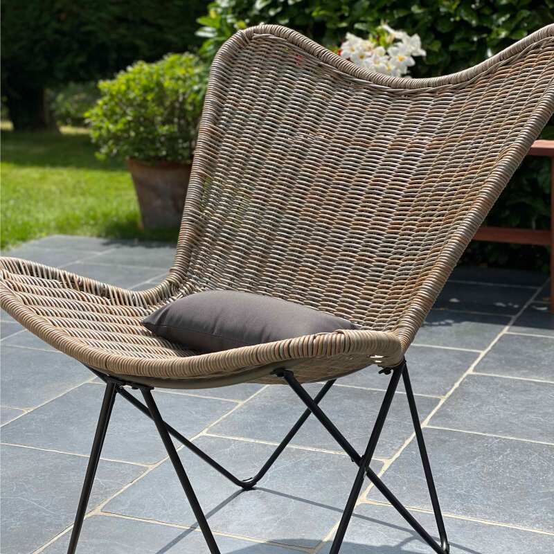 Set von 2 Gartensessel aus geflochtenem Harz 