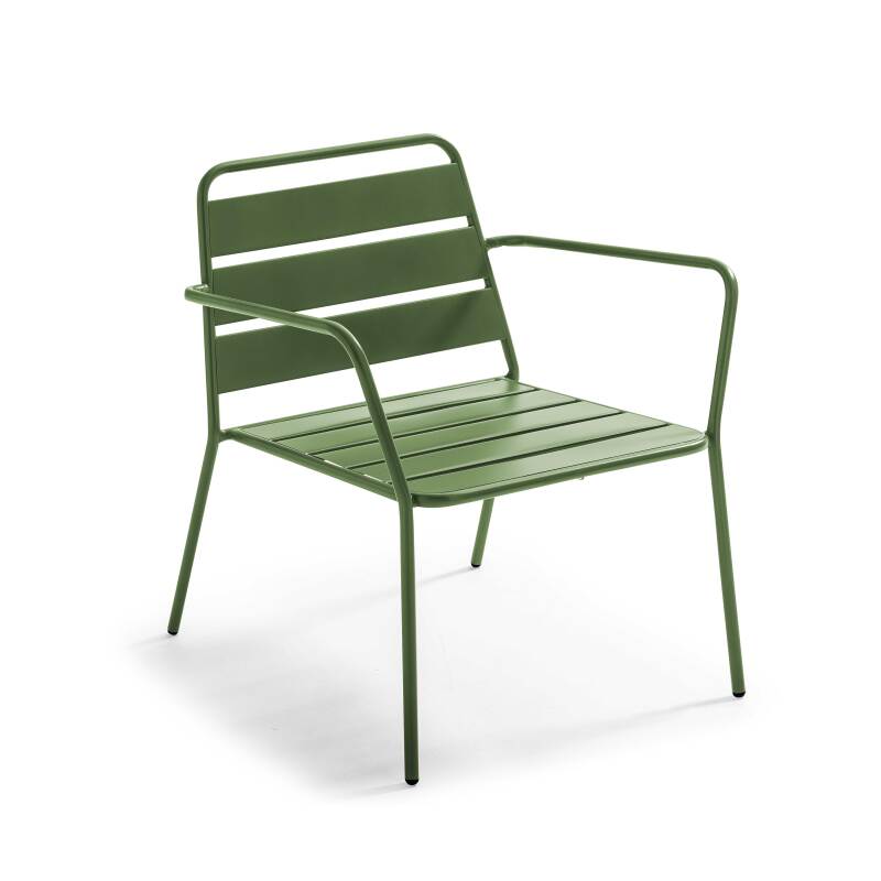 Niedriger Metall-Gartensessel 