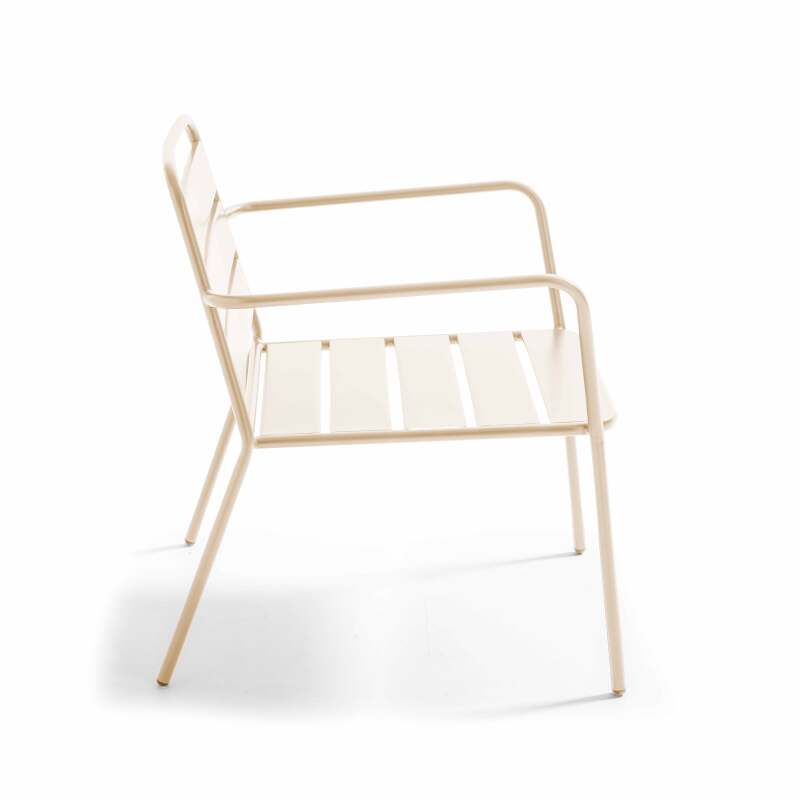 Niedriger Metall-Gartensessel 