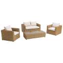 Gartenlounge-Set für 4 Personen aus geflochtenem Kunstharz