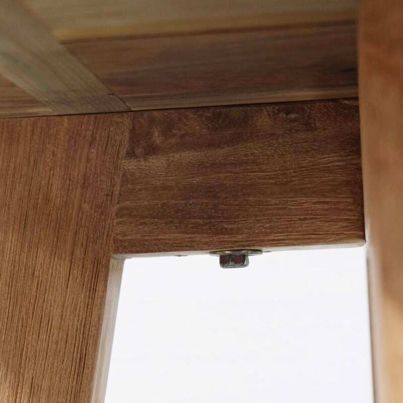 Runder Garten Couchtisch aus massivem recyceltem Teakholz