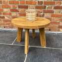 Runder Garten Couchtisch aus massivem recyceltem Teakholz