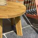 Runder Garten Couchtisch aus massivem recyceltem Teakholz