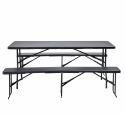 Set aus Tisch + klappbaren Bänken aus HDPE