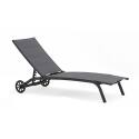 Set aus 2 Aluminium-Sonnenliegestühlen mit Rädern, 4-fach verstellbar 