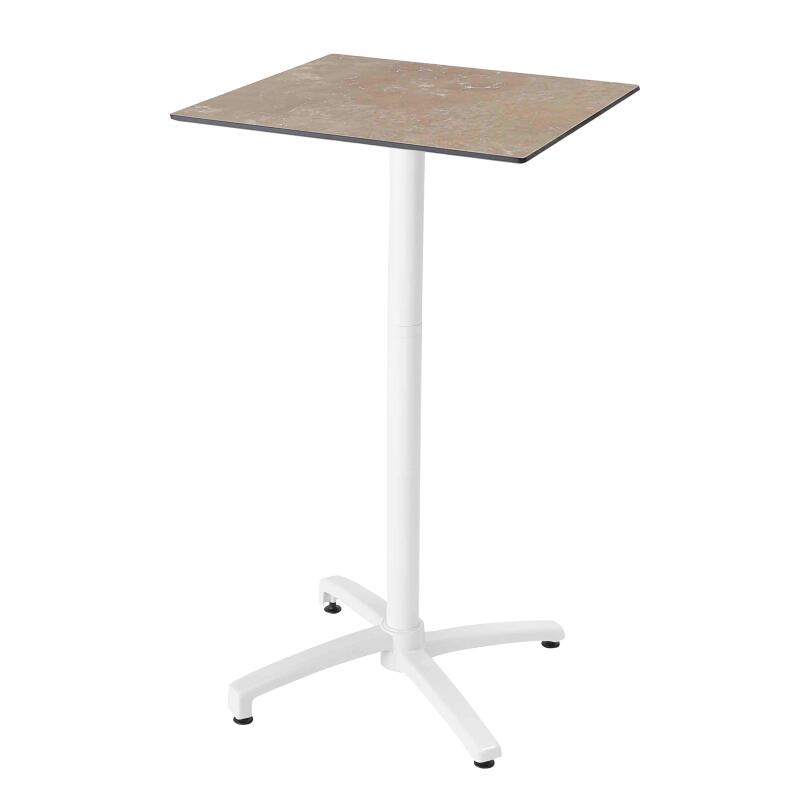 Hochwertiger Garten-Hochtisch, quadratisch, 60 x 60 cm, neigbar, aus HPL-Material