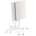 Quadratischer Gartentisch 60 x 60 cm mit weißem, neigbarem HPL-Fuß