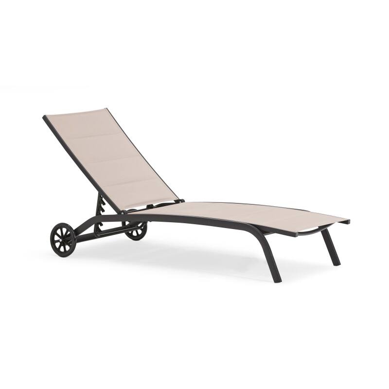 Set aus 2 Aluminium-Sonnenliegestühlen mit Rädern, 4-fach verstellbar  (2/6)