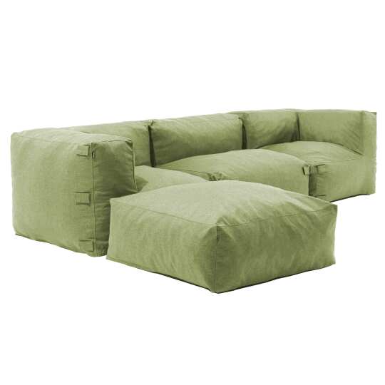 Modulares Ecksofa mit 1 Sessel, 2 Ecksesseln und 1 Hocker | Oviala
