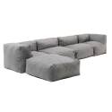 Modulares Ecksofa mit 2 niedrigen Sesseln, 2 Ecksesseln und 1 Ottomane