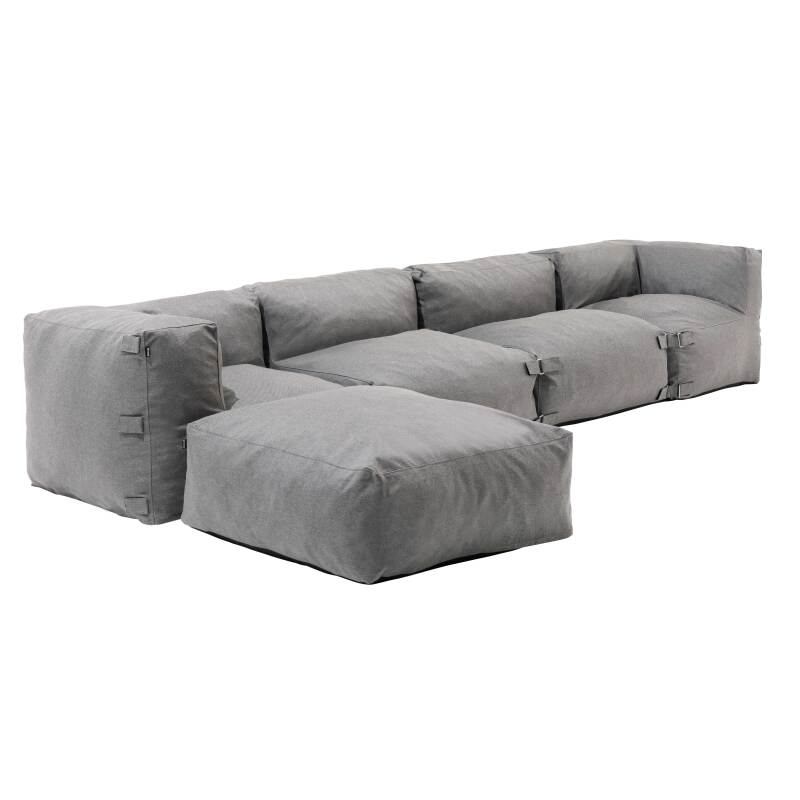 Modulares Ecksofa mit 2 niedrigen Sesseln, 2 Ecksesseln und 1 Ottomane