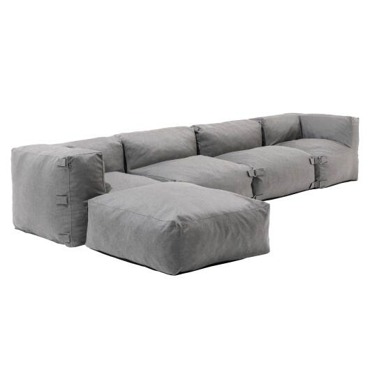 Modulares Ecksofa mit 2 niedrigen Sesseln, 2 Ecksesseln und 1 Ottomane