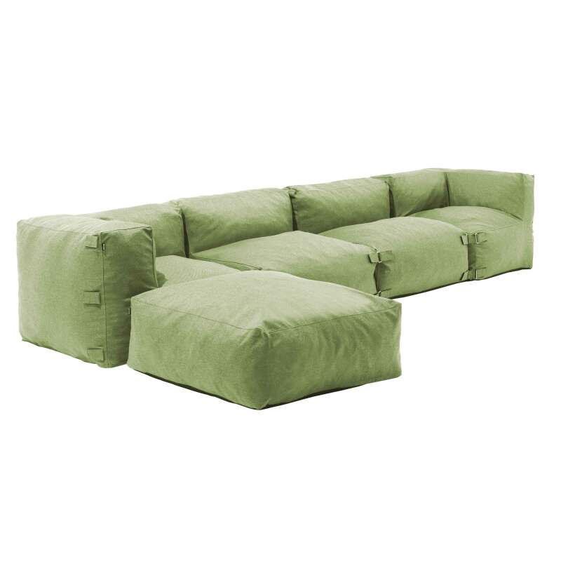 Modulares Ecksofa mit 2 niedrigen Sesseln, 2 Ecksesseln und 1 Ottomane