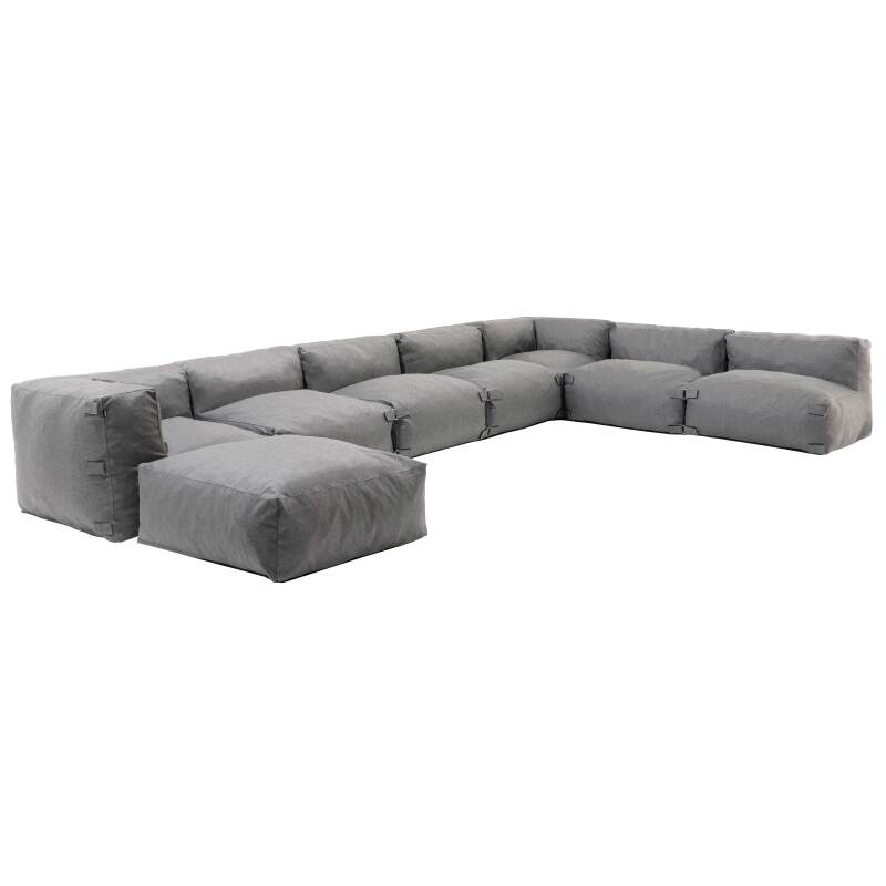 Modulares Ecksofa mit 5 Sesseln, 2 Ecksesseln und 1 Ottomane