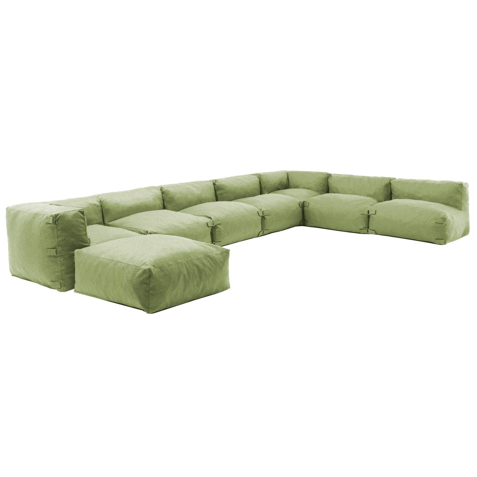 Modulares Ecksofa mit 5 Sesseln, 2 Ecksesseln und 1 Ottomane