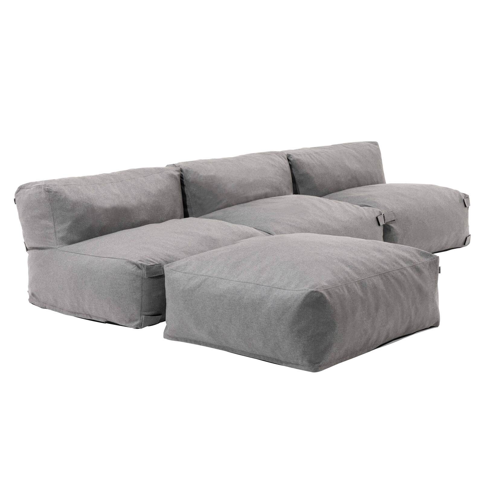 Modulares Ecksofa mit 3 Sesseln und 1 Hocker
