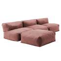 Modulares Ecksofa mit 3 Sesseln und 1 Hocker