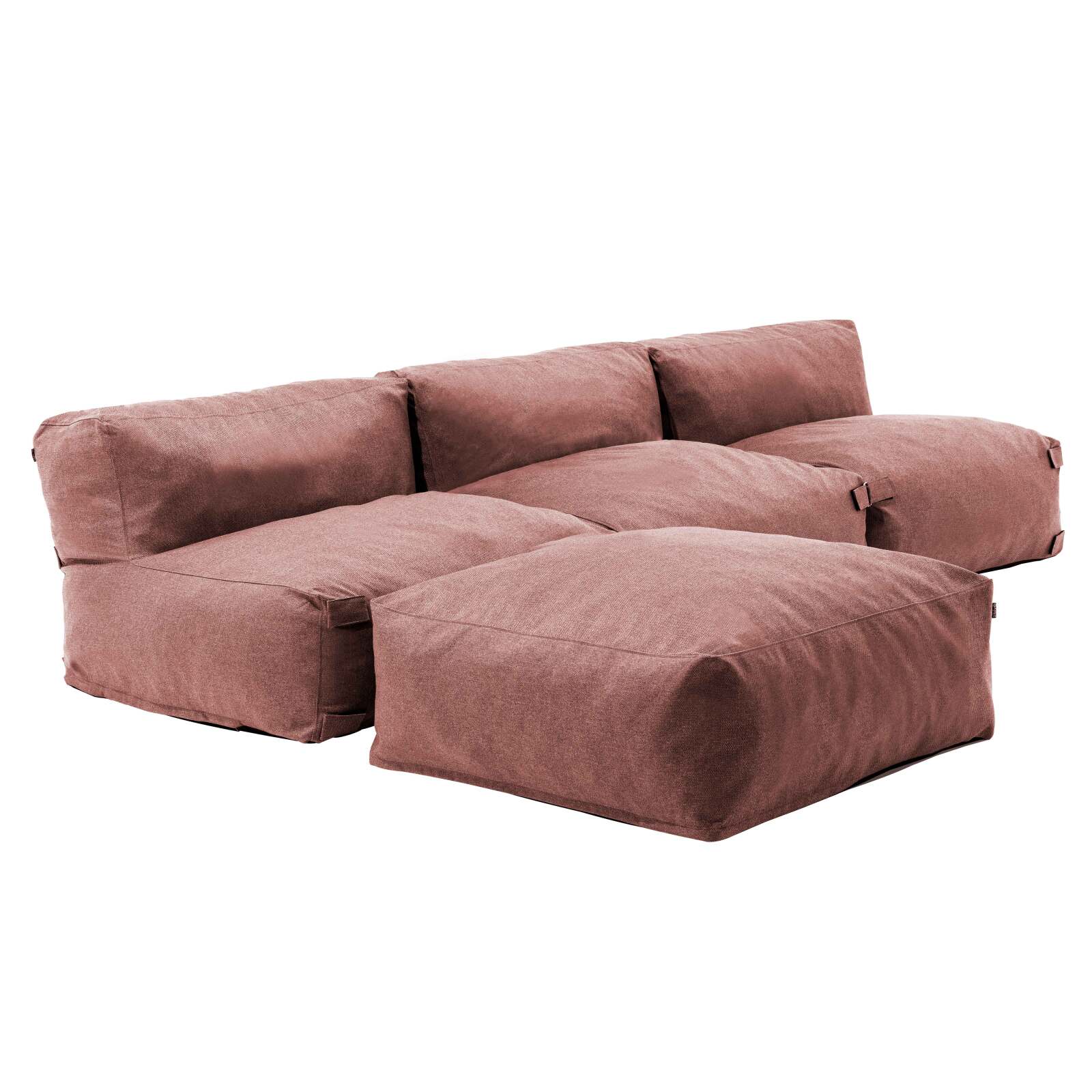 Modulares Ecksofa mit 3 Sesseln und 1 Hocker