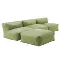 Modulares Ecksofa mit 3 Sesseln und 1 Hocker