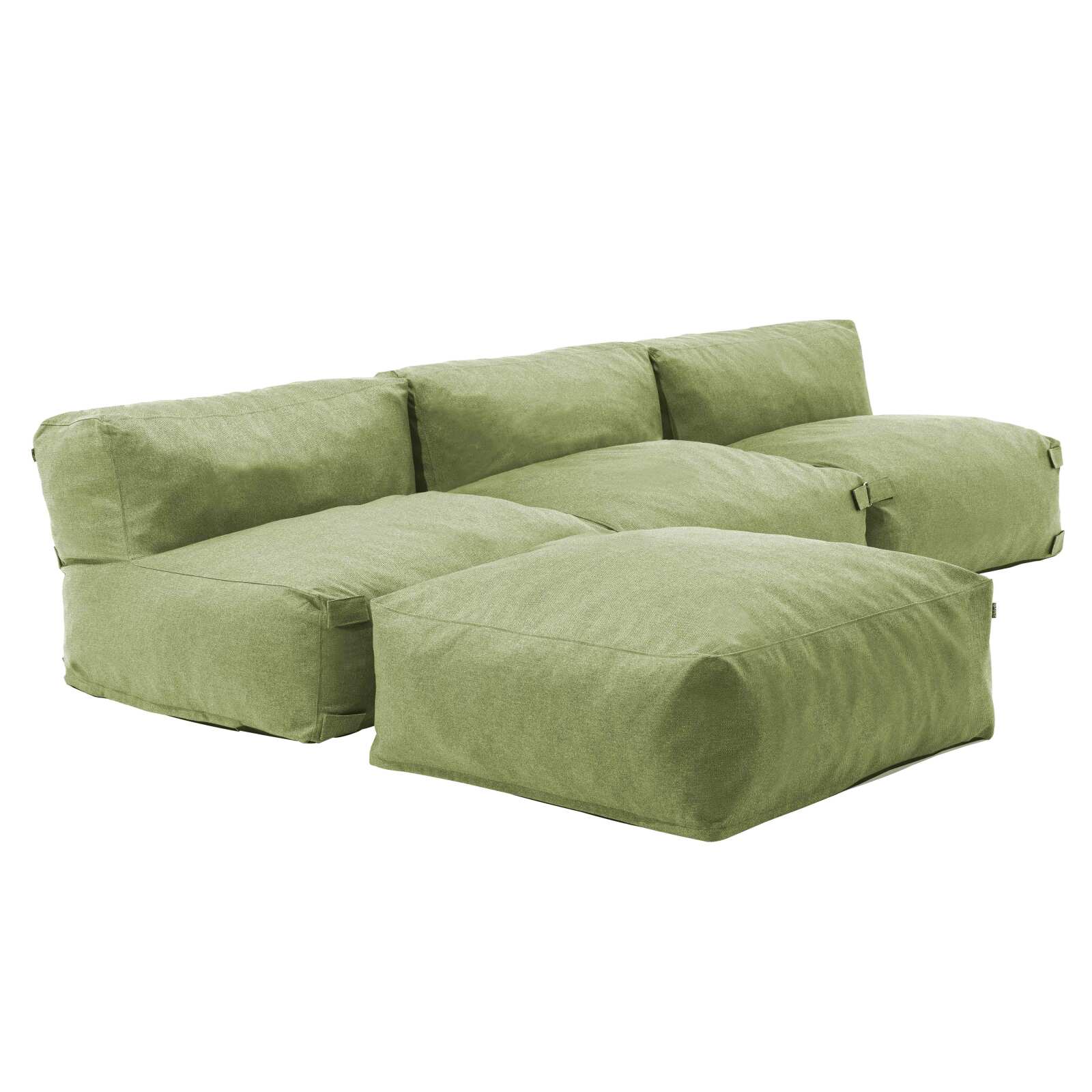 Modulares Ecksofa mit 3 Sesseln und 1 Hocker