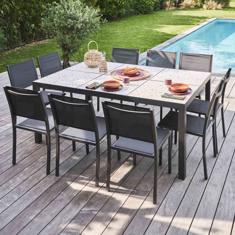 Gartenstuhl aus Aluminium und Textilene