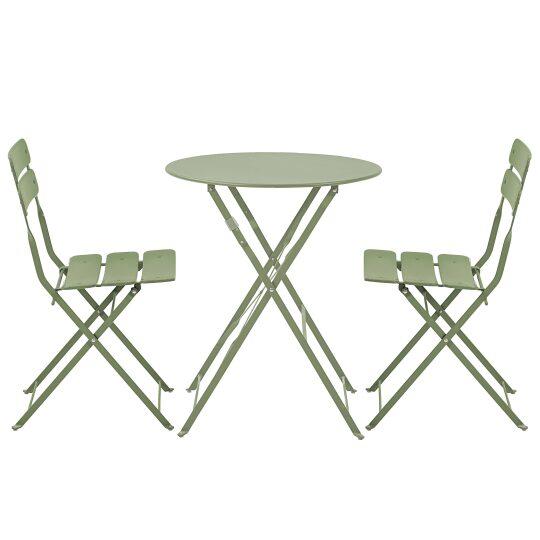 Runder klappbarer Gartentisch ⌀60 x 72 cm und 2 klappbare Metallstühle