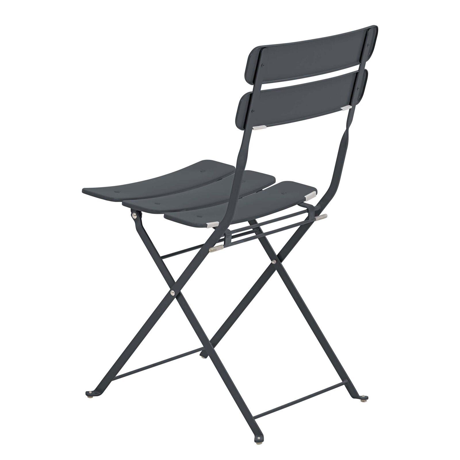 Runder klappbarer Gartentisch ⌀60 x 72 cm und 2 klappbare Metallstühle