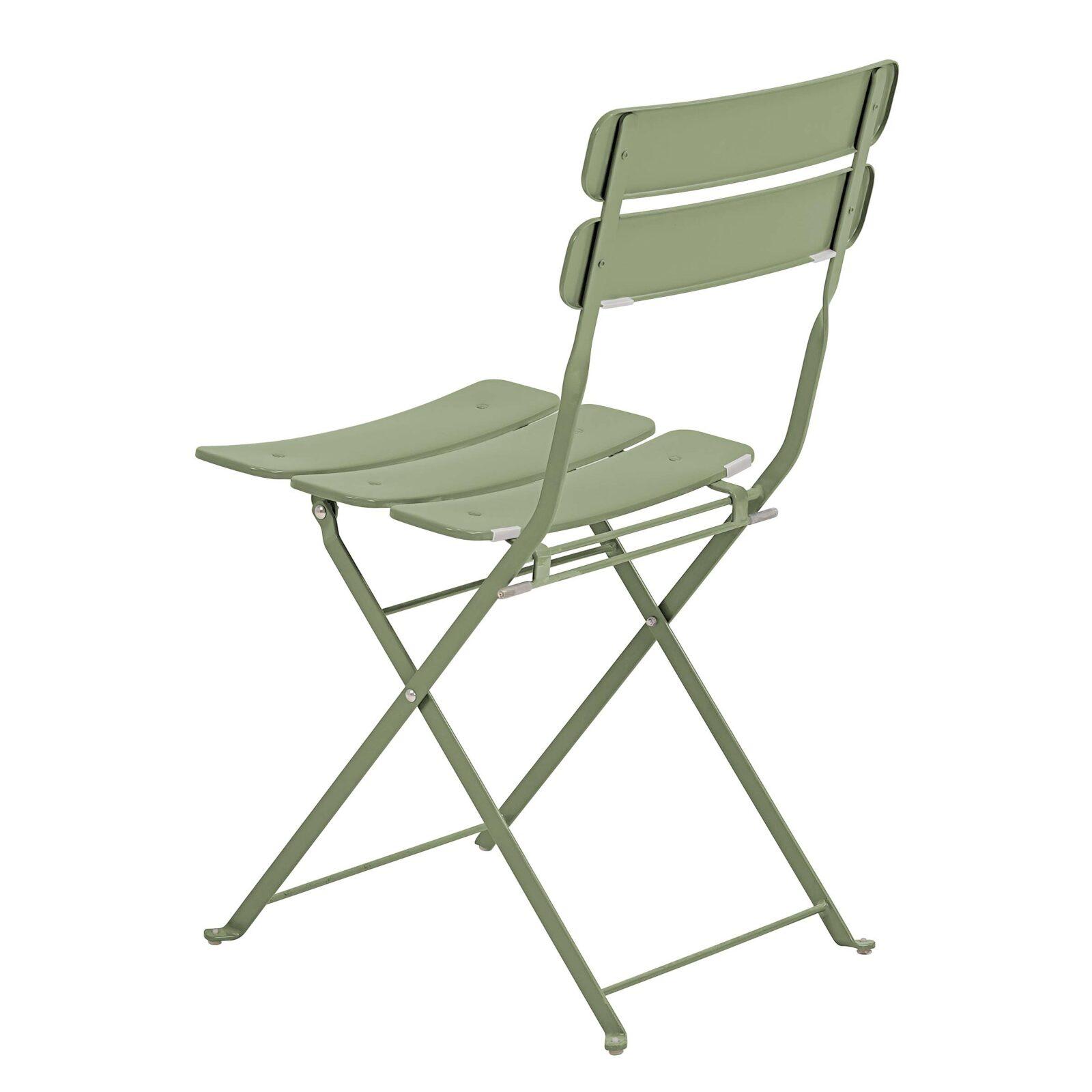 Runder klappbarer Gartentisch ⌀60 x 72 cm und 2 klappbare Metallstühle