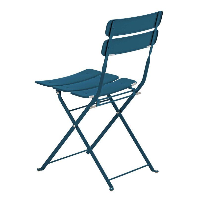 Runder klappbarer Gartentisch ⌀60 x 72 cm und 2 klappbare Metallstühle