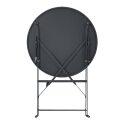Runder klappbarer Gartentisch ⌀60 x 72 cm und 2 klappbare Metallstühle