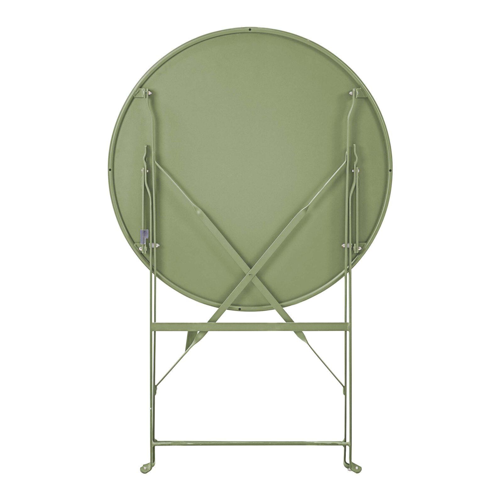 Runder klappbarer Gartentisch ⌀60 x 72 cm und 2 klappbare Metallstühle