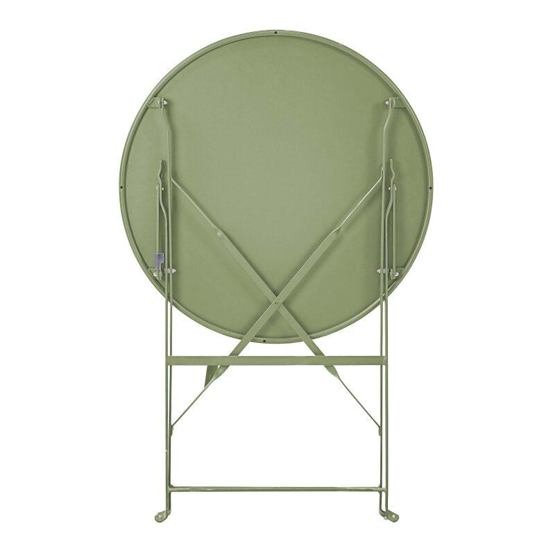 Runder klappbarer Gartentisch ⌀60 x 72 cm und 2 klappbare Metallstühle (2/6)