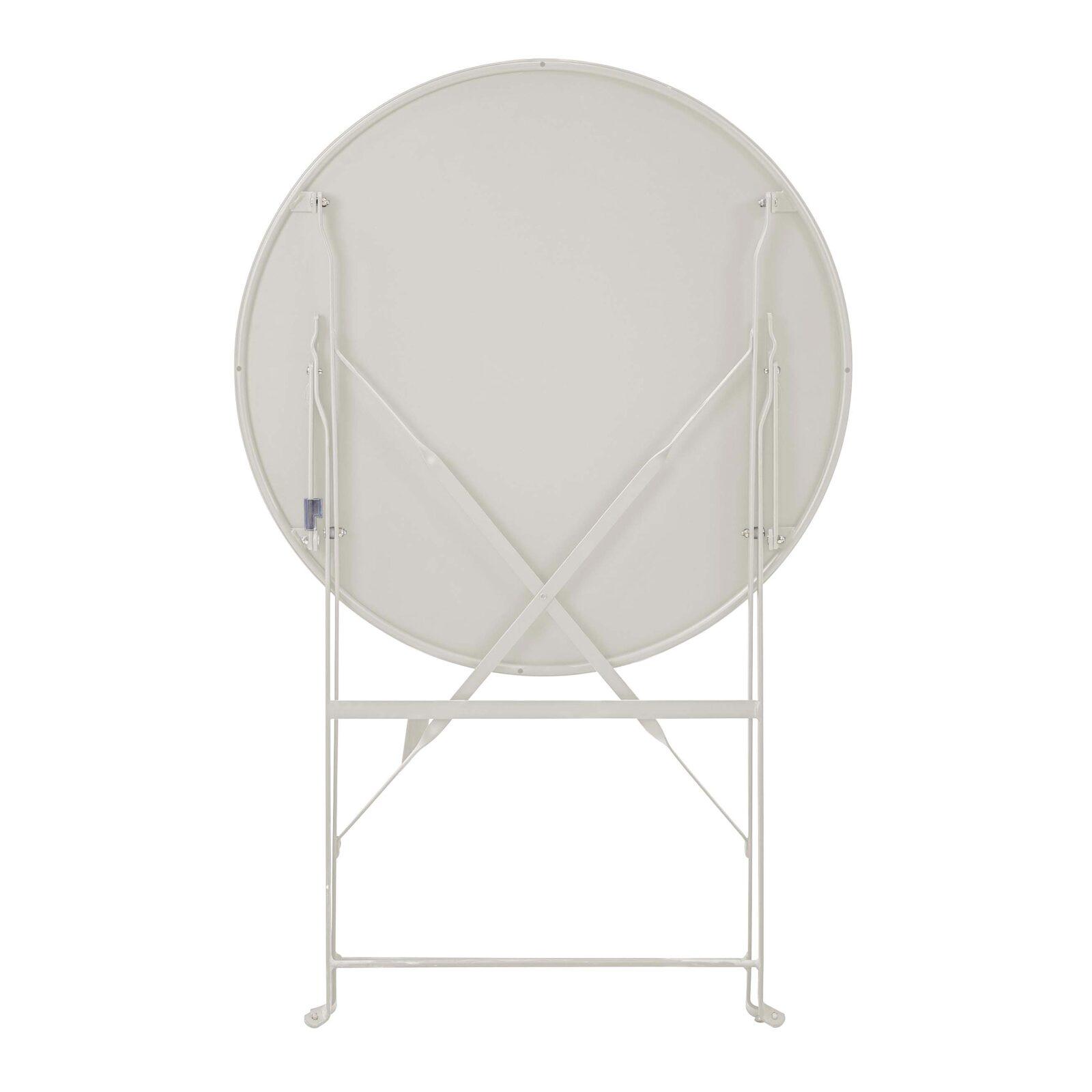 Runder klappbarer Gartentisch ⌀60 x 72 cm und 2 klappbare Metallstühle