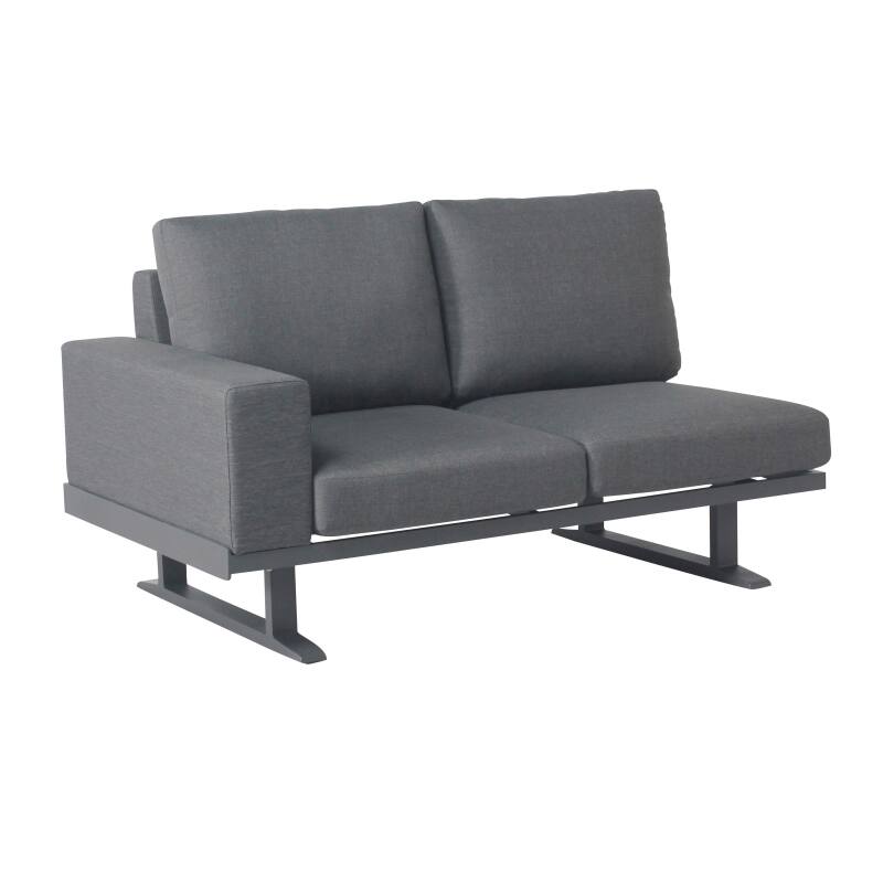 5-Sitzer-Eckgartenmöbel aus Aluminium