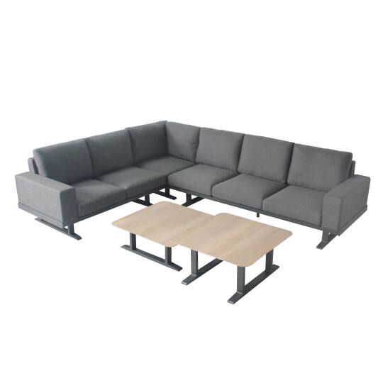 5-Sitzer-Eckgartenmöbel aus Aluminium | Oviala