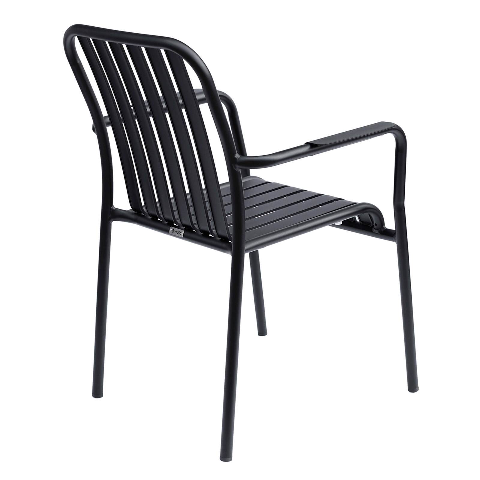 Terrassenstuhl mit Armlehnen aus Aluminium