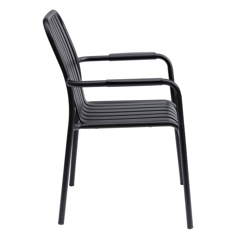Terrassenstuhl mit Armlehnen aus Aluminium
