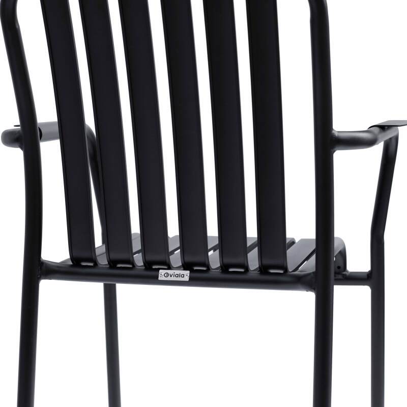 Terrassenstuhl mit Armlehnen aus Aluminium