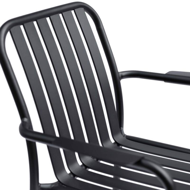 Terrassenstuhl mit Armlehnen aus Aluminium