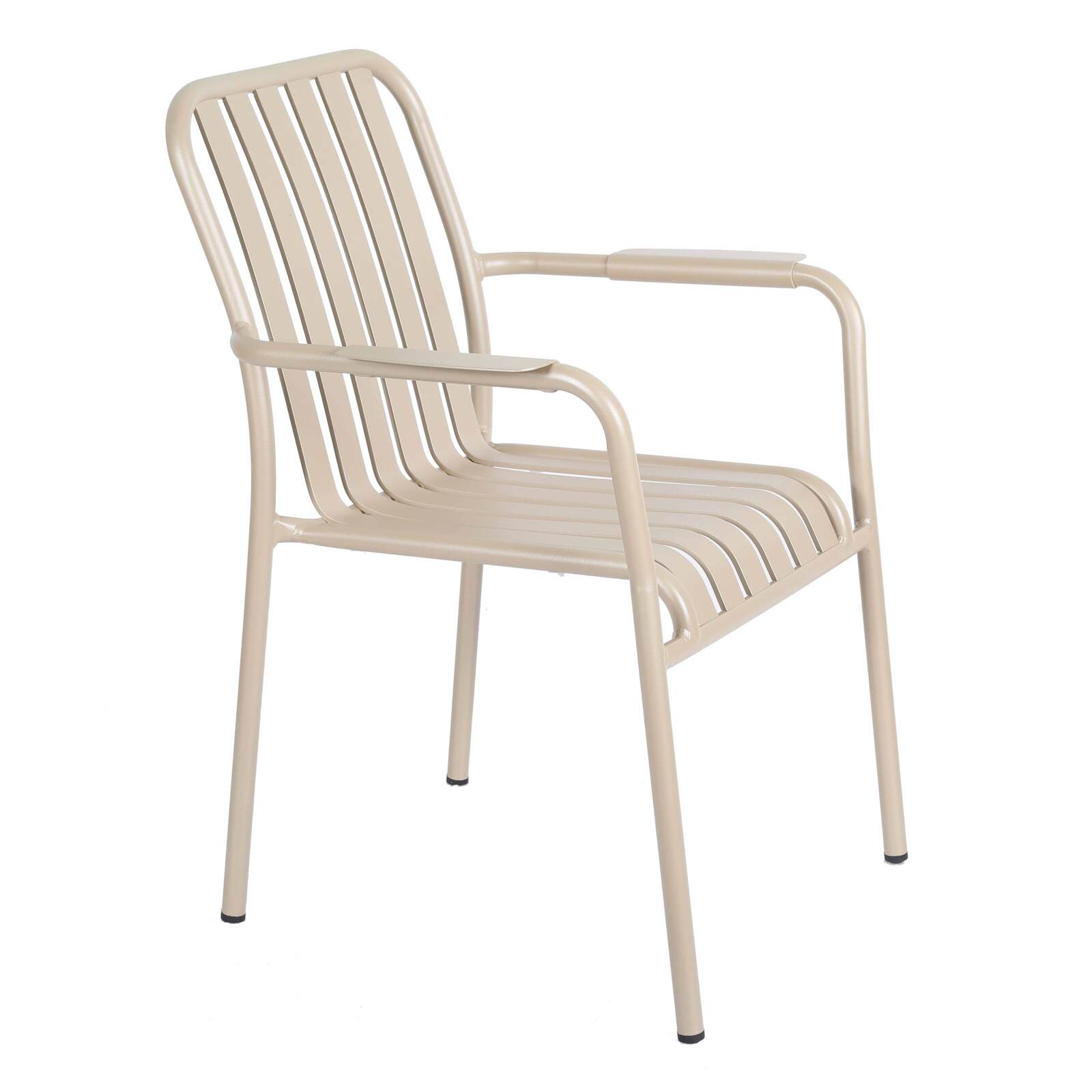 Terrassenstuhl mit Armlehnen aus Aluminium